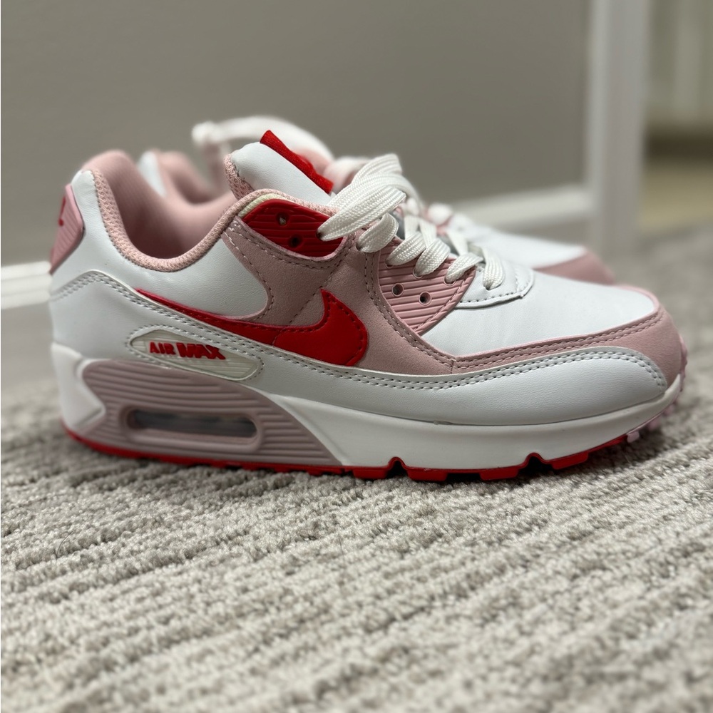 Nike Pink and Red Air Max 90 Sneakers